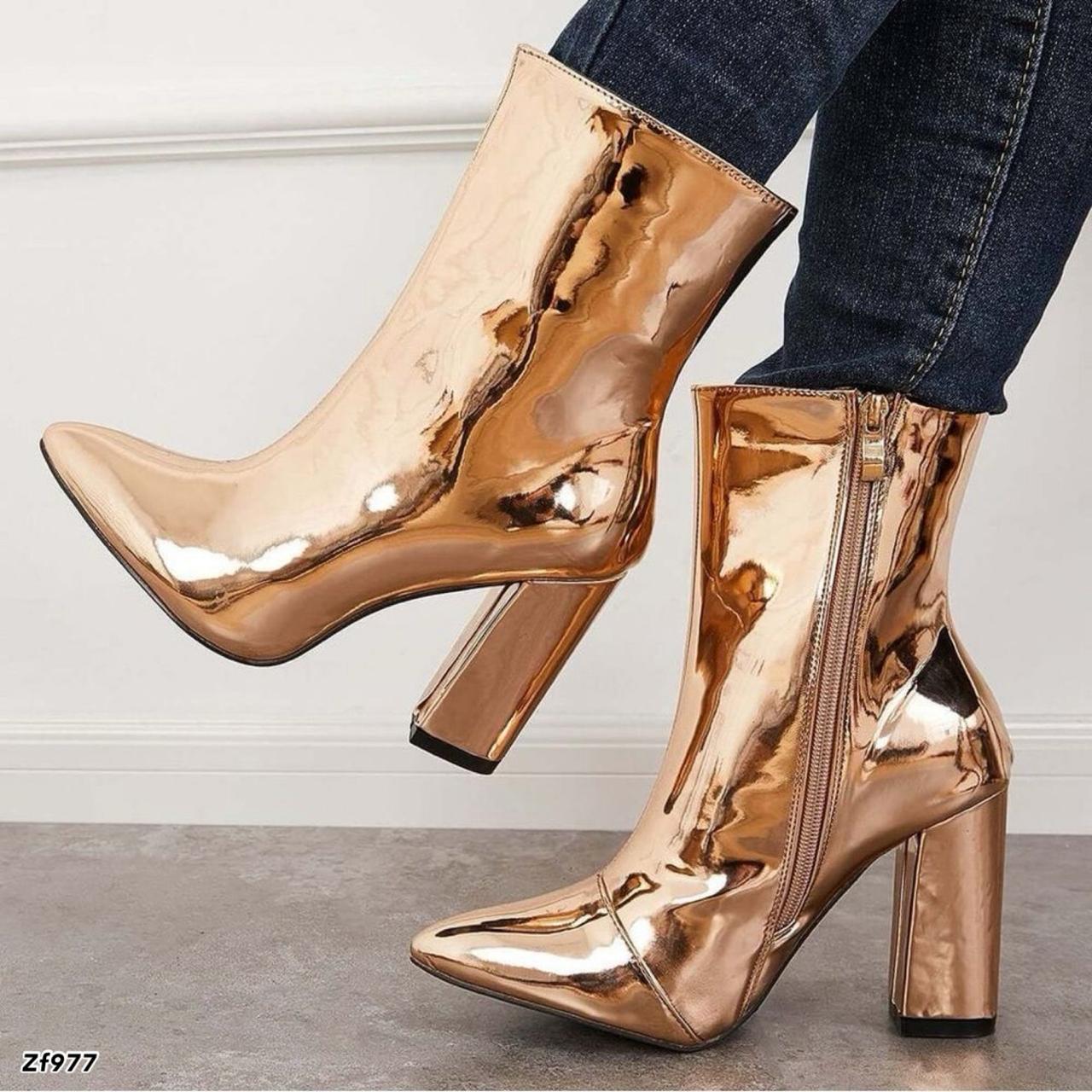 Botin dorado tacon 10cm BT11# C-1